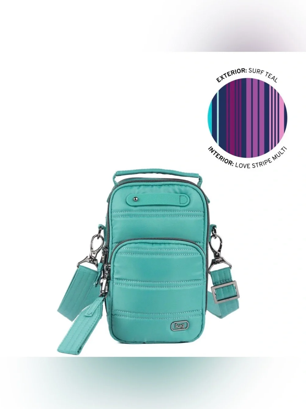 Lug Skeeter Mini Bridge Crossbody Bag with Puller NWT Surf Teal